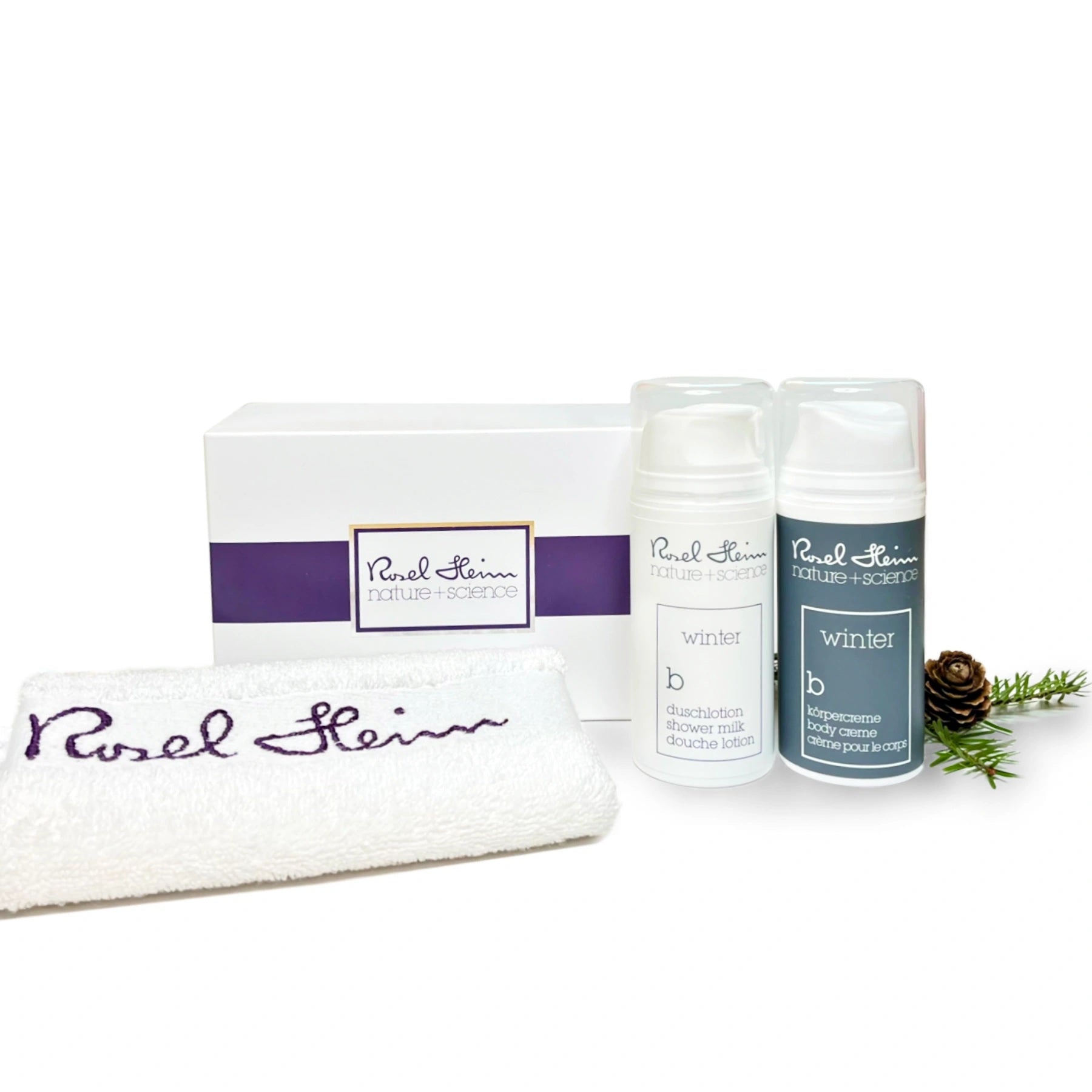 Rosel Heim Geschenken Set Zomer Flacon met pompje Compressie handdoek